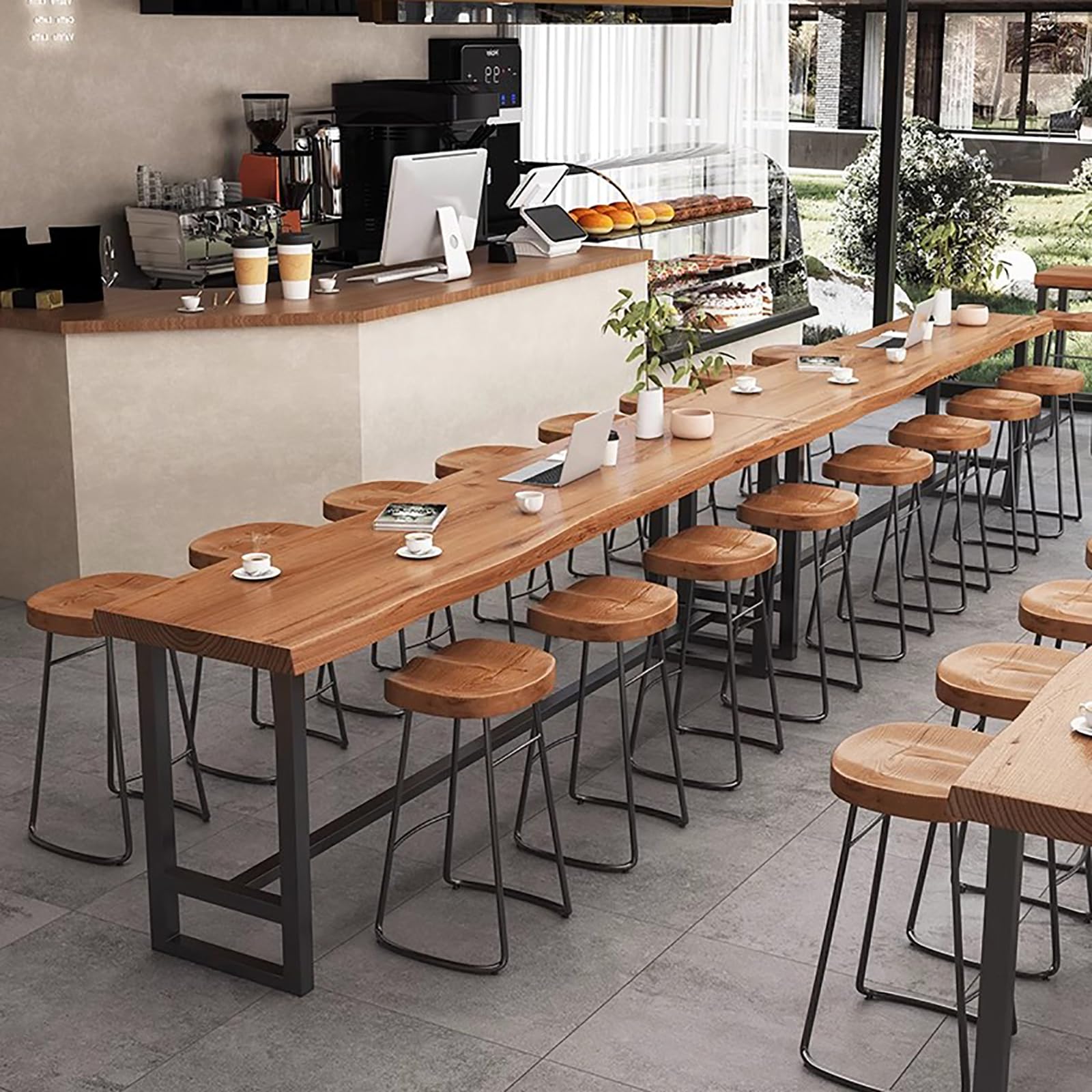 ソマビト　THE BAR COUNTER TABLE Amazon.com: Solid Wood Bar Table Modern Pub Table Rectangle Bar